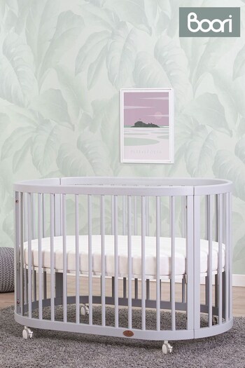 Boori Grey Oasis Oval Cot with Purotex Oval Mattress (C32699) | £488