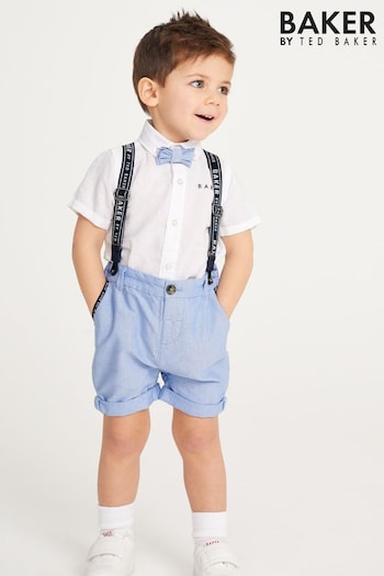 Baker by Ted Baker (0-6yrs) Shirt, Chino Short and Braces Set (C32738) | £45 - £50