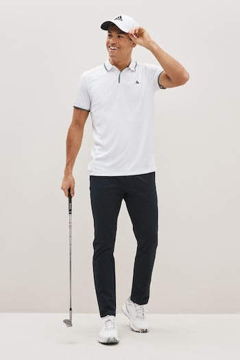 Navy Blue Slim Shower Resistant Golf Stretch Chino Trousers (C32774) | £32