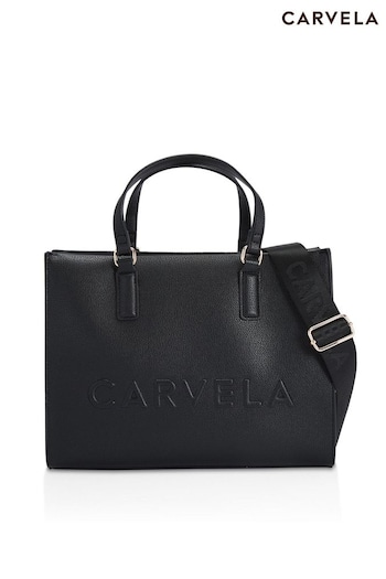 Carvela Frame Midi Black Tote Bag (C32890) | £119