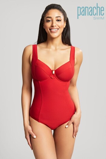 Panache Swim Crimson Red Marianna Balconnet Wired Swimsuit (C33005) | £74