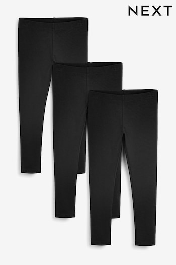 Black Long Length Leggings 3 Pack (3-16yrs) (C33068) | £11 - £20