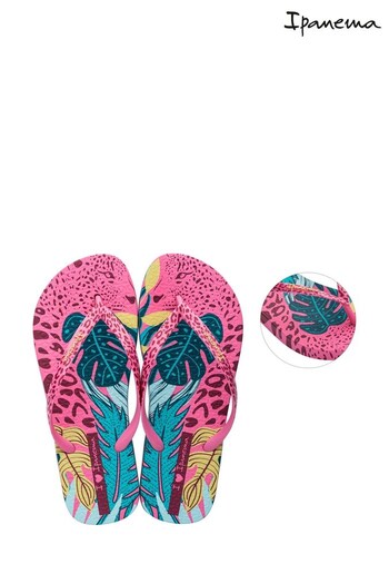 Ipanema Pink Jungle Print Flip Flops (C33174) | £24