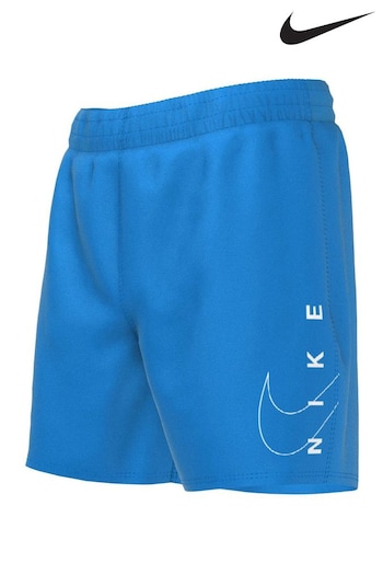 Nike Blue 4 Inch Volley Split Logo Swim Shorts (C33334) | £23
