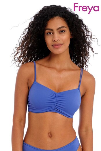 Freya Blue Plain Azure Jewel Cove Underwire Bralette Bikini Top (C33454) | £36