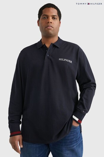 Tommy Hilfiger Big & Tall Blue Flag Logo Long Sleeve Shirt (C33565) | £100