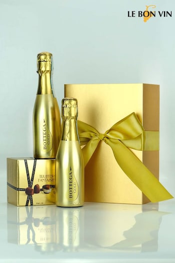 Le Bon Vin Bottega Gold Minis With Truffles Gold Bow Box Gift (C33654) | £28