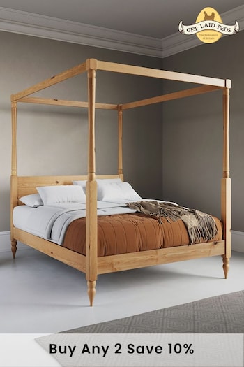Get Laid Beds Honey Four Poster Country Turned Leg Bed (C33914) | £825 - £1,050