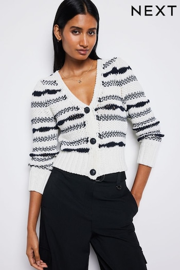 Black/White Stitchy Stripe Cardigan (C34036) | £44