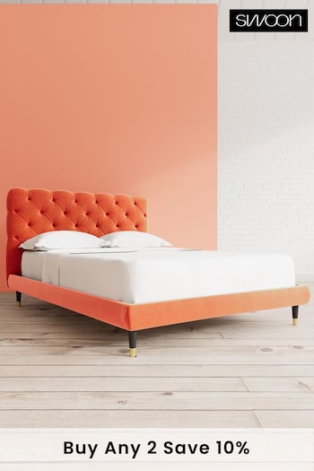 Swoon Easy Velvet Burnt Orange Burbage Bed (C34242) | £959 - £1,079