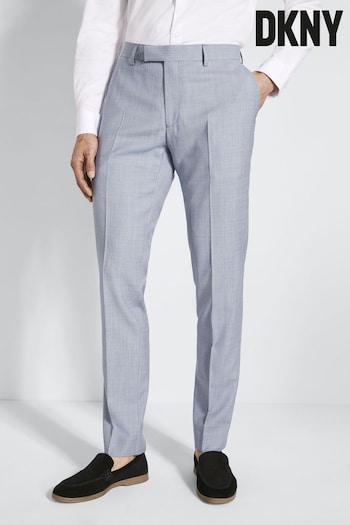 DKNY Light Blue Sharkskin Slim Fit Suit: Trousers (C34308) | £130