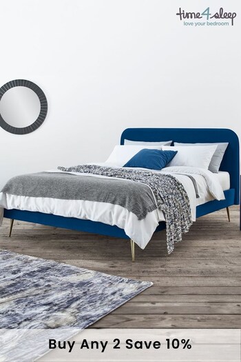 time4sleep Blue Elona Upholstered Bed Frame (C34605) | £495 - £550