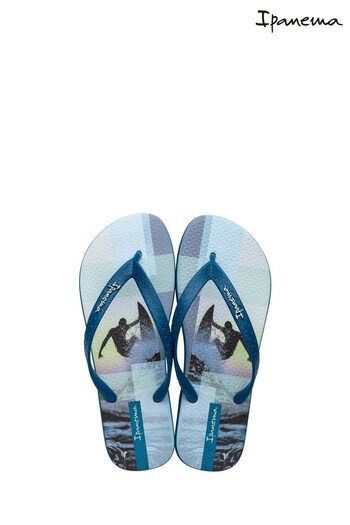 Ipanema Blue Printed Flip Flops (C34615) | £20