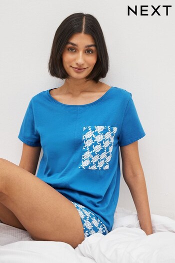 Blue Turtle Cotton Pyjamas Short Set (C34627) | £14