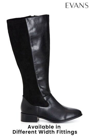 Evans Extra Wide Fit Magic Long Black Boots other (C34725) | £60