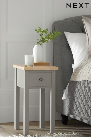 Dove Grey Malvern Paint Effect 1 Drawer Slim Bedside Table (C34981) | £95