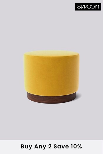 Swoon Easy Velvet Turmeric Yellow Penfold Small Ottoman (C35140) | £230