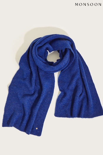 Monsoon Blue Supersoft Knit Scarf with Recycled Polyester (C35147) | £32