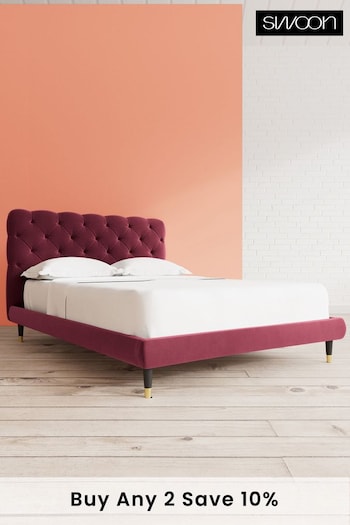 Swoon Easy Velvet Bordeaux Red Burbage Bed (C35148) | £959 - £1,079