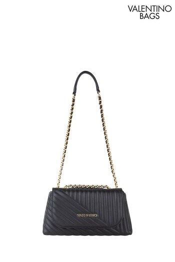 Valentino Bags Black Laax Recycled Flap Cross-Body Quilted Bag (C35211) | £149