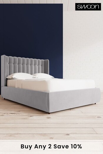 Swoon Easy Velvet Silver Grey Kipling Divan Bed (C35315) | £1,259 - £1,349