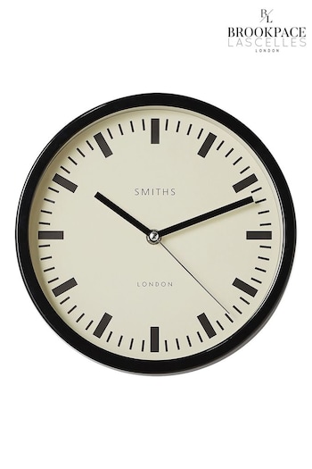 Brookpace Lascelles Black Metal Cased Smiths Wall Clock (C35321) | £30