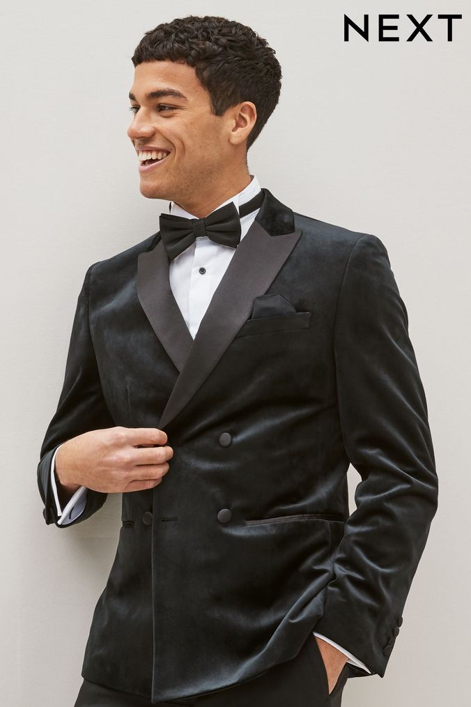 Next black velvet jacket deals