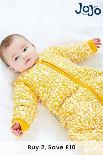 JoJo Maman Bébé Mustard Woodland Print Cosy 3.5 Tog Baby Sleeping Bag (C35465) | £39