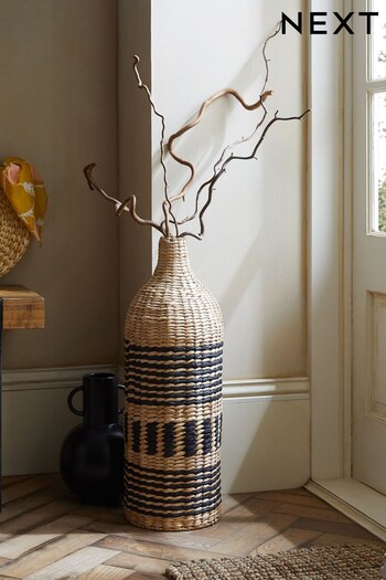 Black/Natural Extra Large Woven Flower Vase (C35609) | £49