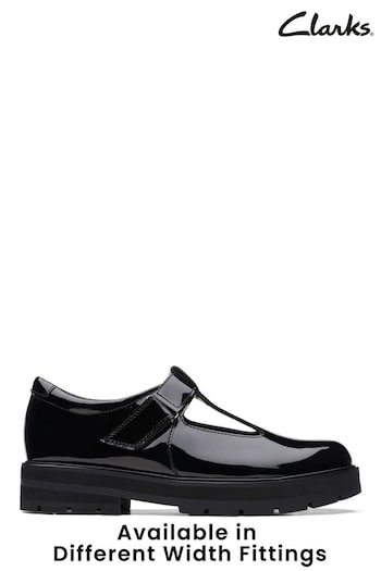 Clarks Black Multi Fit Patent Prague Brill Shoes (C35727) | £56 - £58