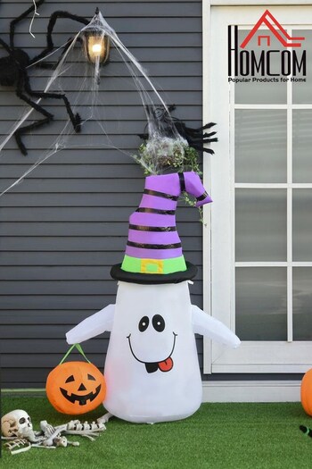 Homcom White Inflatable Witch Ghost Decoration (C35826) | £43