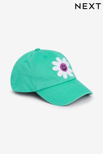 Green Boucle Daisy Embroidered Cap (3mths-16yrs) (C36067) | £8 - £12