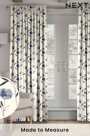 Blue Hetty Made To Measure Curtains (C36344) | £61