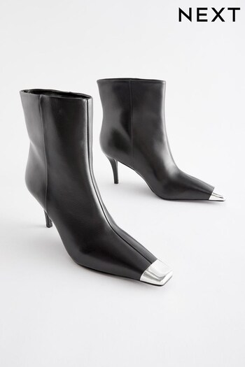 Black Premium Leather Toe Cap Pull On Boots (C36712) | £110