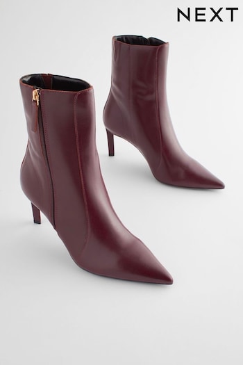 Burgundy Red Forever Comfort® Point Toe Heeled Boots Navy (C36882) | £85