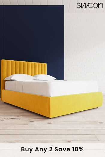 Swoon Easy Velvet Turmeric Yellow Porlock Divan Bed (C36943) | £1,169 - £1,259