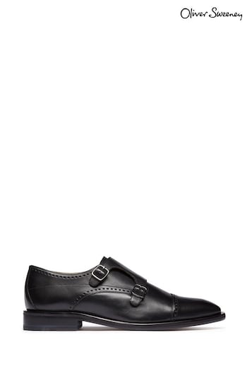 Oliver Sweeney Ackergill Black Calf Leather Double Monk Shoes (C36951) | £169