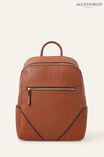 Accessorize Brown Classic Zip Around Backpack (C36957) | £38