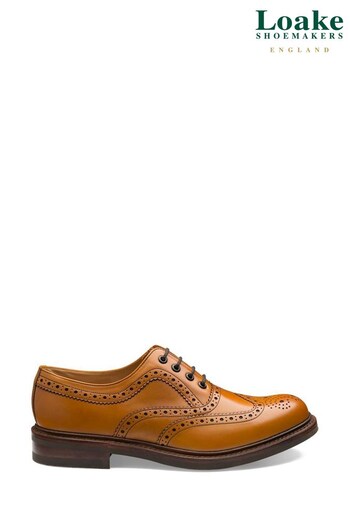 Loake Natural Edward Burnished Calf Leather Heavy Brogue Shoes (C37031) | £285