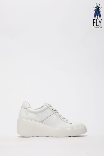 Fly London White Delf Wedge Trainers (C37187) | £130