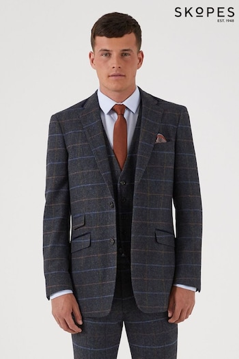 Skopes Doyle Grey Tweed Tailored Fit Wool Blend Suit Jacket (C37318) | £135