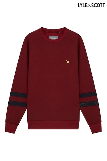 Lyle & Scott Red Sleeve Stripe Crew Sweatshirt (C37352) | £70