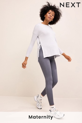 Slate Grey Maternity Ribbed Leggings (C37423) | £25