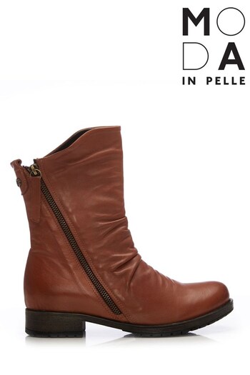 Moda In Pelle Short Boots With Side Zip And Ruched Front (C37540) | £130