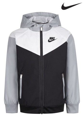 Nike Black Little Kids Chevron Windrunner Jacket (C37567) | £45