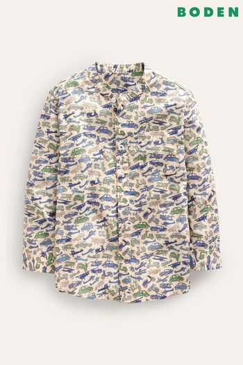 Boden Blue Patterned Grandad Shirt (C37735) | £25 - £29