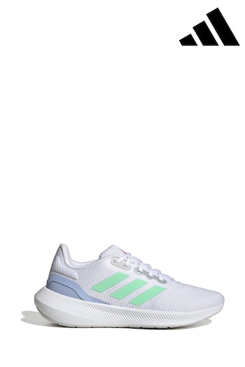 adidas White/Green Trainers (C37795) | £50