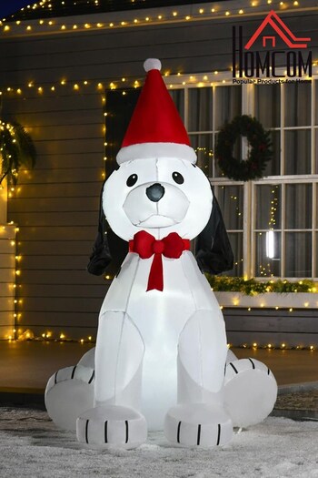 Homcom Red 6ft Inflatable Christmas Dog Decoration (C37860) | £68