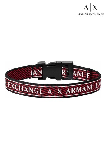 Armani Exchange Gents Red Jewellery Logo Bracelet (C37868) | £45