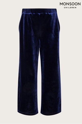 Monsoon Blue Velvet Trousers (C37884) | £26 - £30